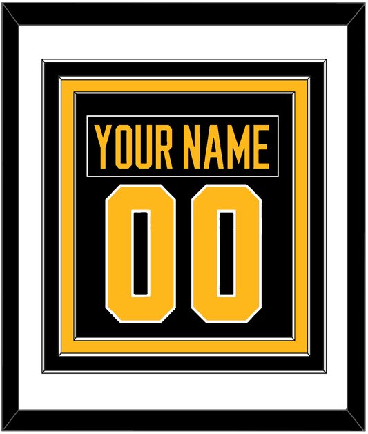 Pittsburgh Nameplate & Number (Back) Combined - Road Black (1988-1992) - Premier Tier 1