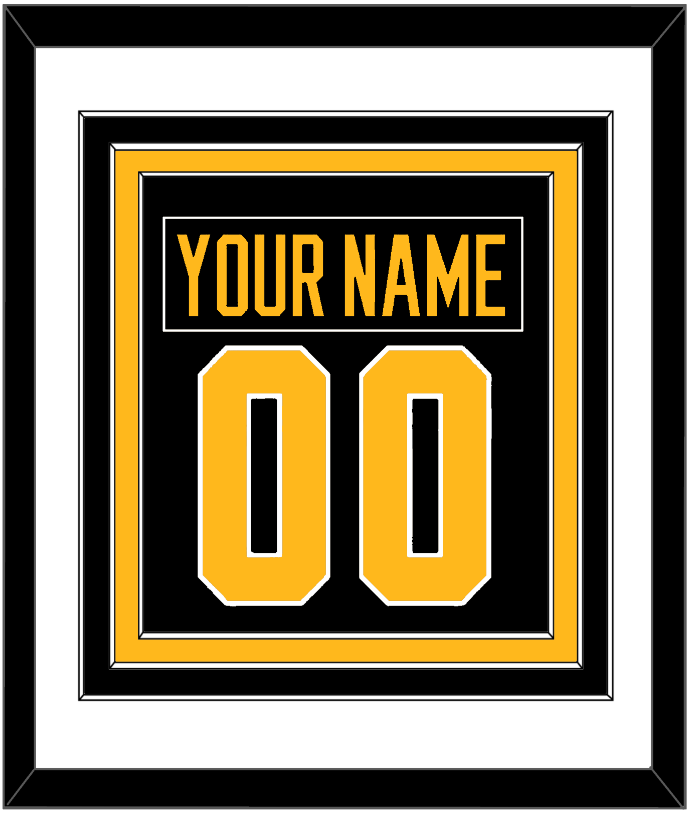 Pittsburgh Nameplate & Number (Back) Combined - Alternate Black (2021-2025) - Premier Tier 1