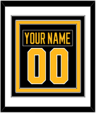 Pittsburgh Nameplate & Number (Back) Combined - Road Black (1988-1992) - Triple Mat 1