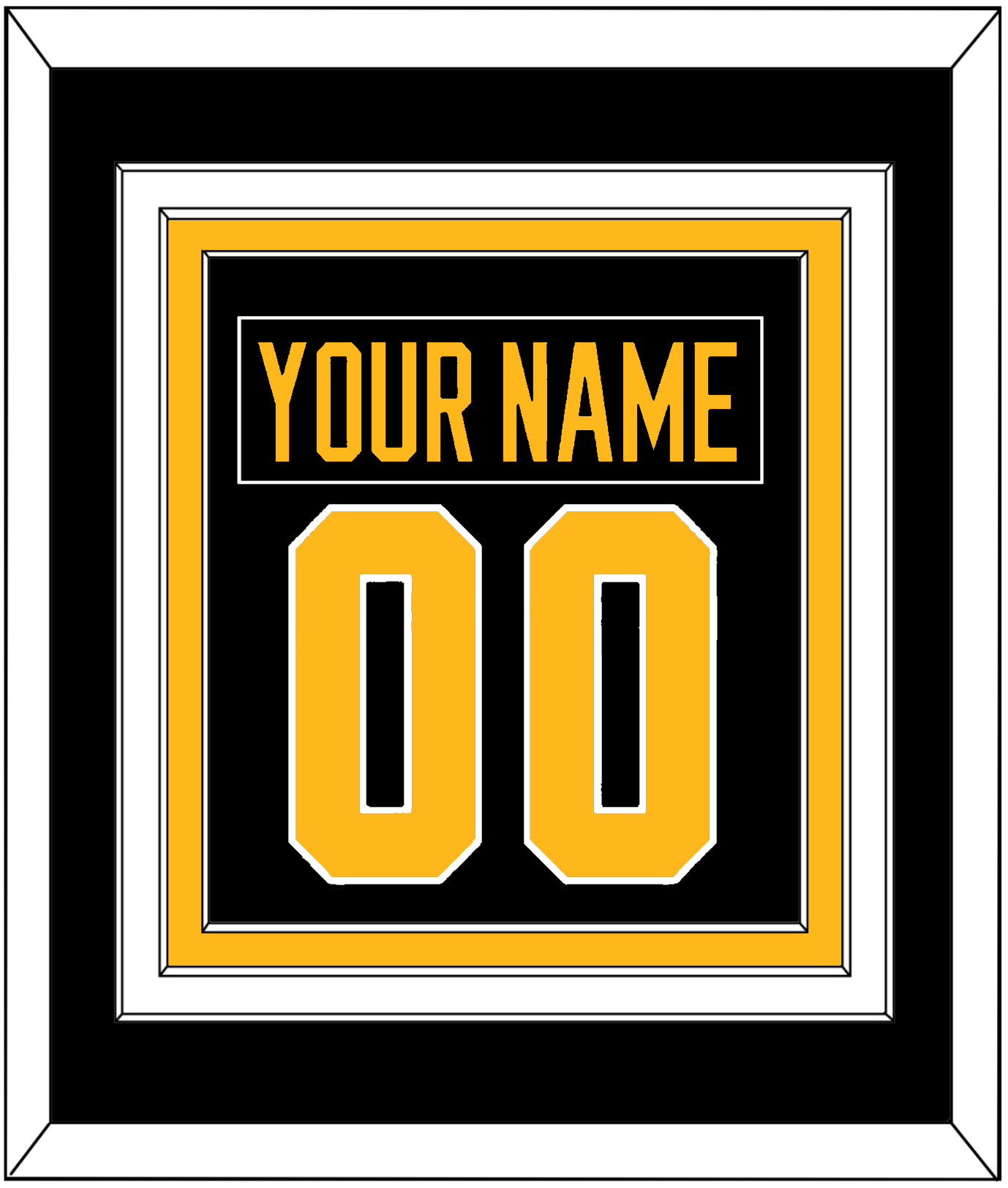 Pittsburgh Nameplate & Number (Back) Combined - Home Black - Premier Tier 2