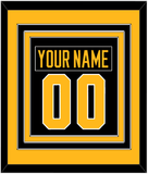 Pittsburgh Nameplate & Number (Back) Combined - Road Black (1988-1992) - Triple Mat 3