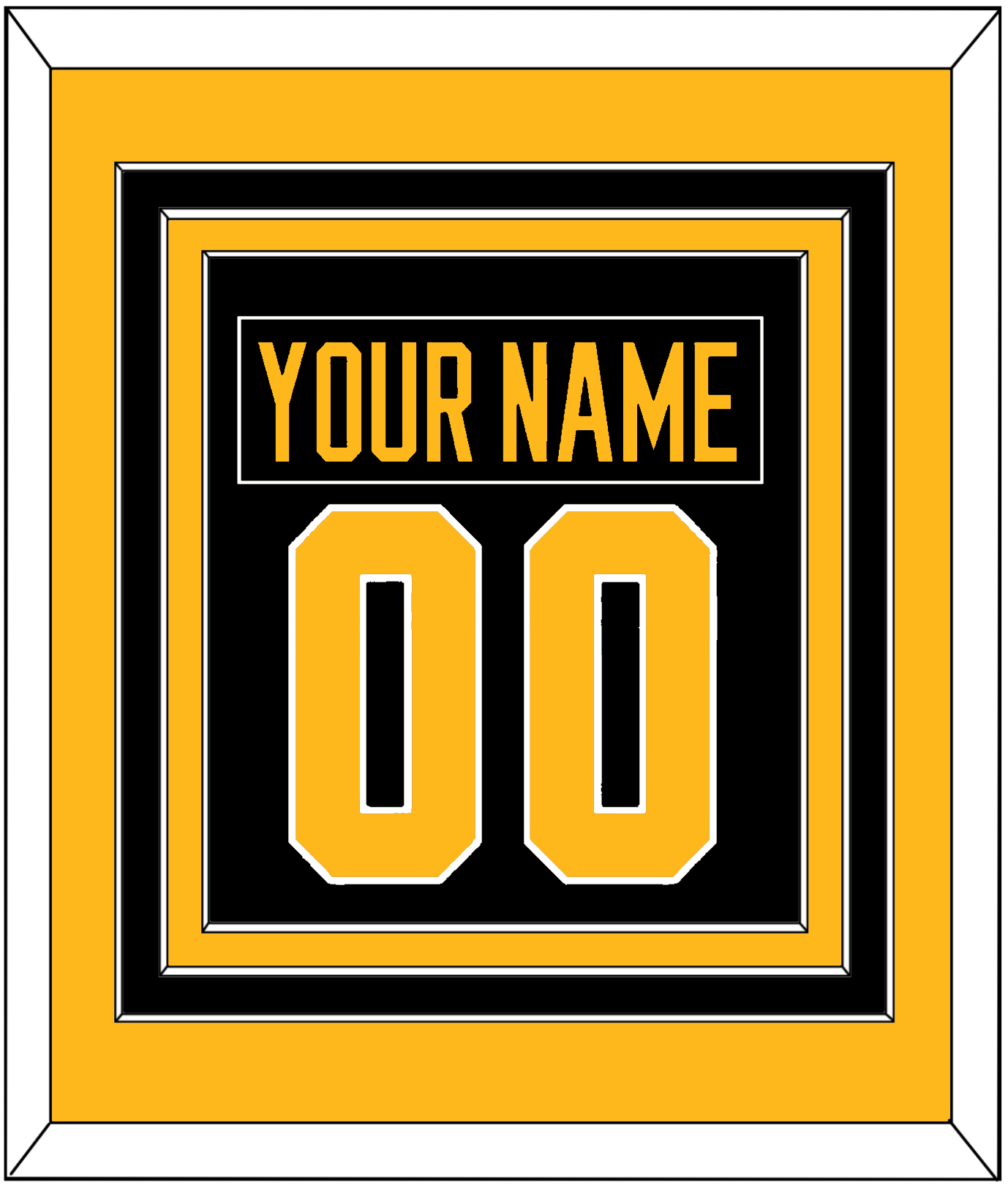 Pittsburgh Nameplate & Number (Back) Combined - Alternate Black (2021-2025) - Premier Tier 3