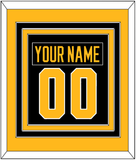 Pittsburgh Nameplate & Number (Back) Combined - Road Black (1988-1992) - Triple Mat 3