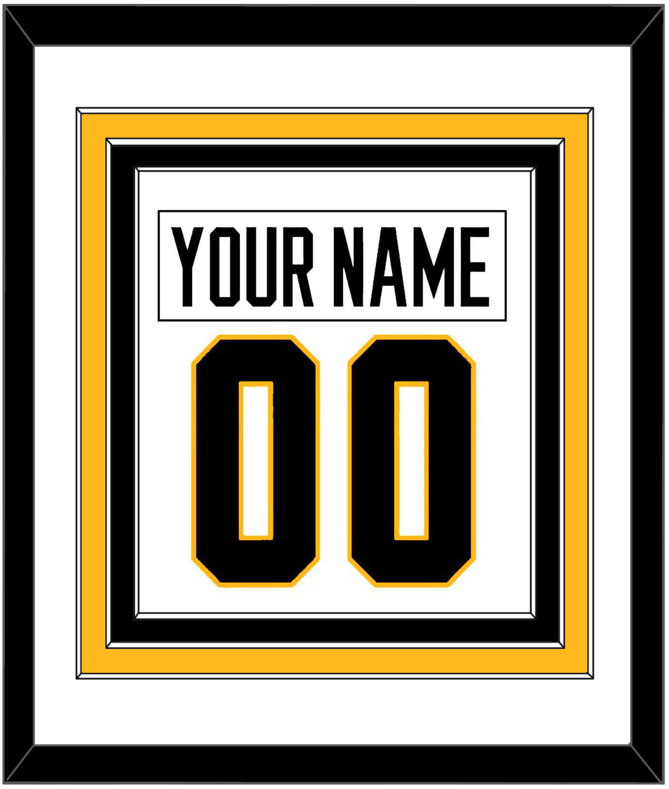 Pittsburgh Nameplate & Number (Back) Combined - Road White - Premier Tier 1