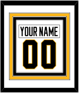 Pittsburgh Nameplate & Number (Back) Combined - Road White - Triple Mat 1