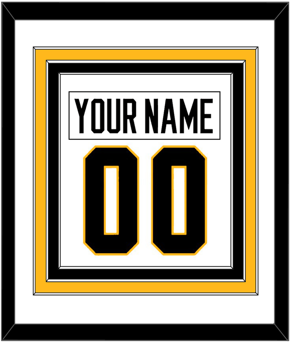 Pittsburgh Nameplate & Number (Back) Combined - Home White (1988-1992) - Triple Mat 1