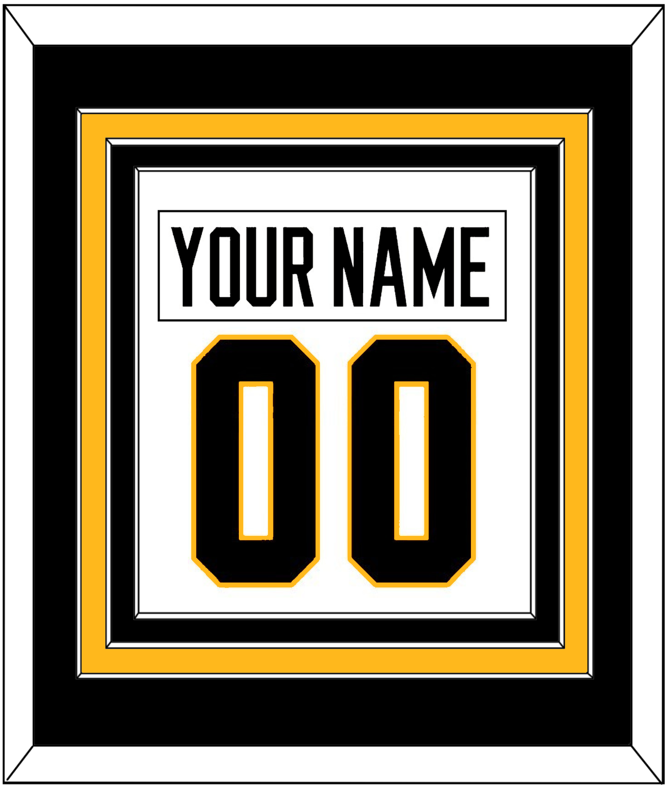Pittsburgh Nameplate & Number (Back) Combined - Road White - Premier Tier 2