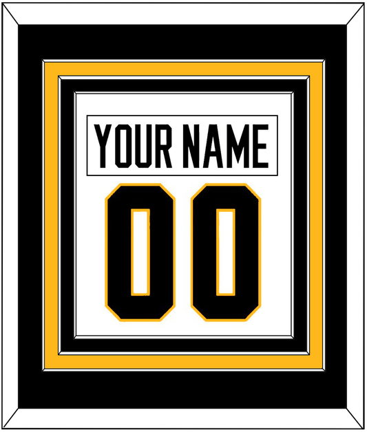 Pittsburgh Nameplate & Number (Back) Combined - Road White - Premier Tier 2