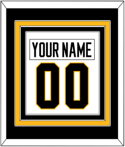 Pittsburgh Nameplate & Number (Back) Combined - Road White - Triple Mat 2