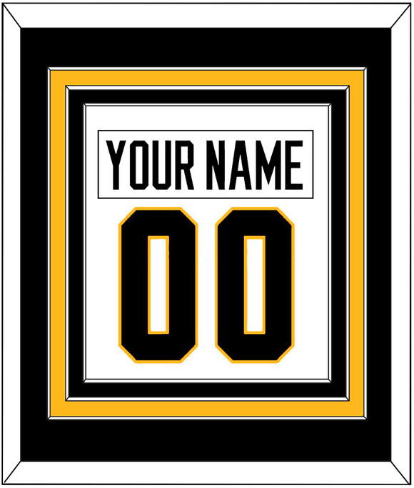 Pittsburgh Nameplate & Number (Back) Combined - Road White - Triple Mat 2