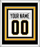 Pittsburgh Nameplate & Number (Back) Combined - Road White - Triple Mat 2