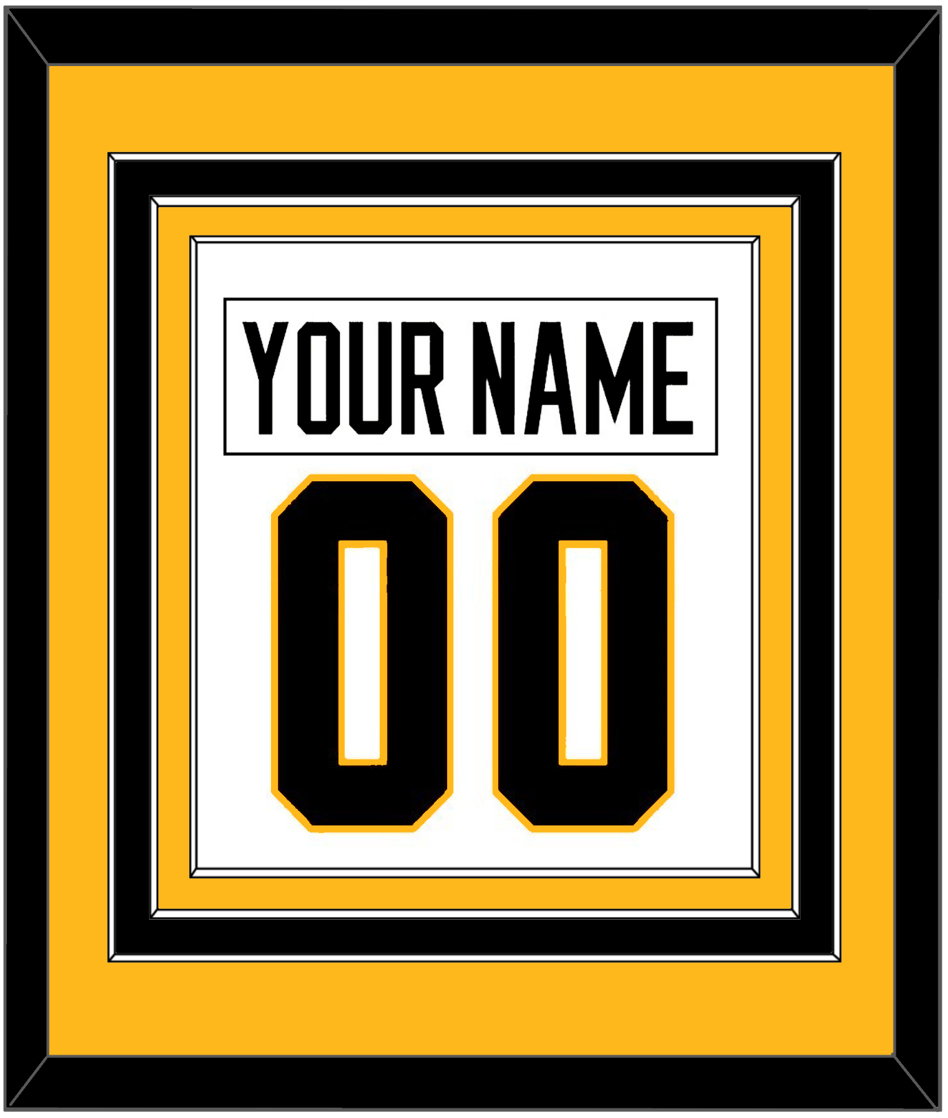 Pittsburgh Nameplate & Number (Back) Combined - Road White - Premier Tier 3