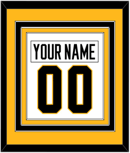 Pittsburgh Nameplate & Number (Back) Combined - Road White - Triple Mat 3