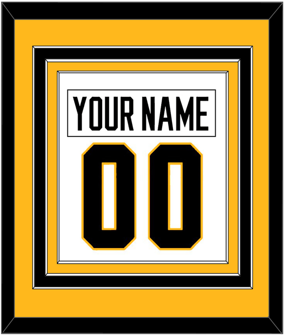 Pittsburgh Nameplate & Number (Back) Combined - Road White - Triple Mat 3
