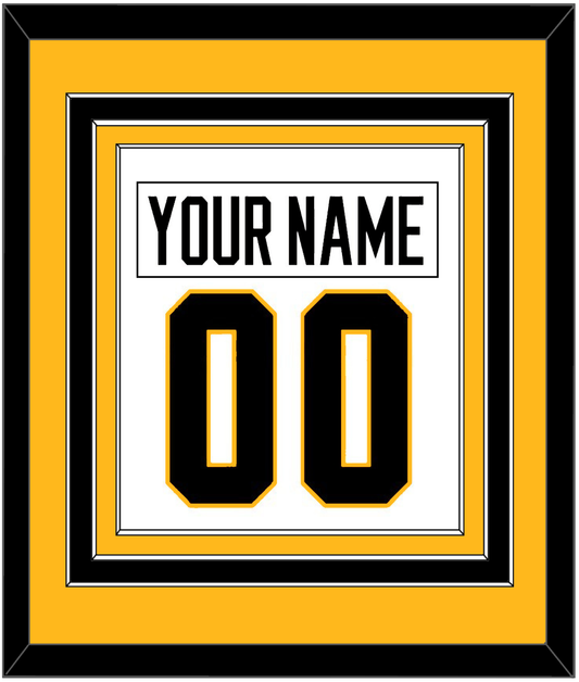 Pittsburgh Nameplate & Number (Back) Combined - Home White (1988-1992) - Premier Tier 3
