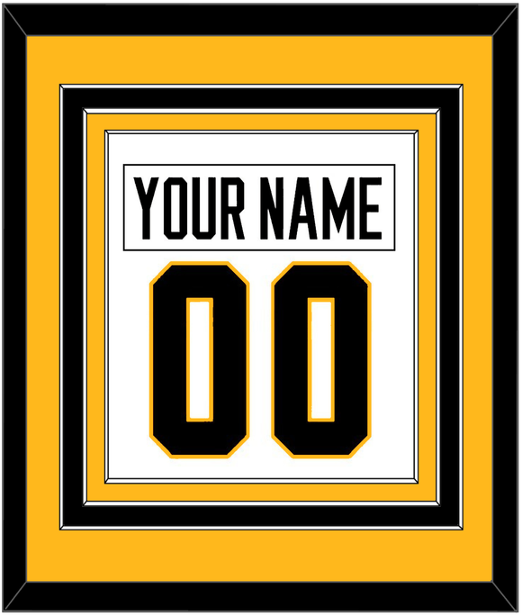 Pittsburgh Nameplate & Number (Back) Combined - Home White (1988-1992) - Triple Mat 3