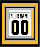 Pittsburgh Nameplate & Number (Back) Combined - Home White (1988-1992) - Triple Mat 3