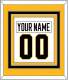 Pittsburgh Nameplate & Number (Back) Combined - Road White - Triple Mat 3