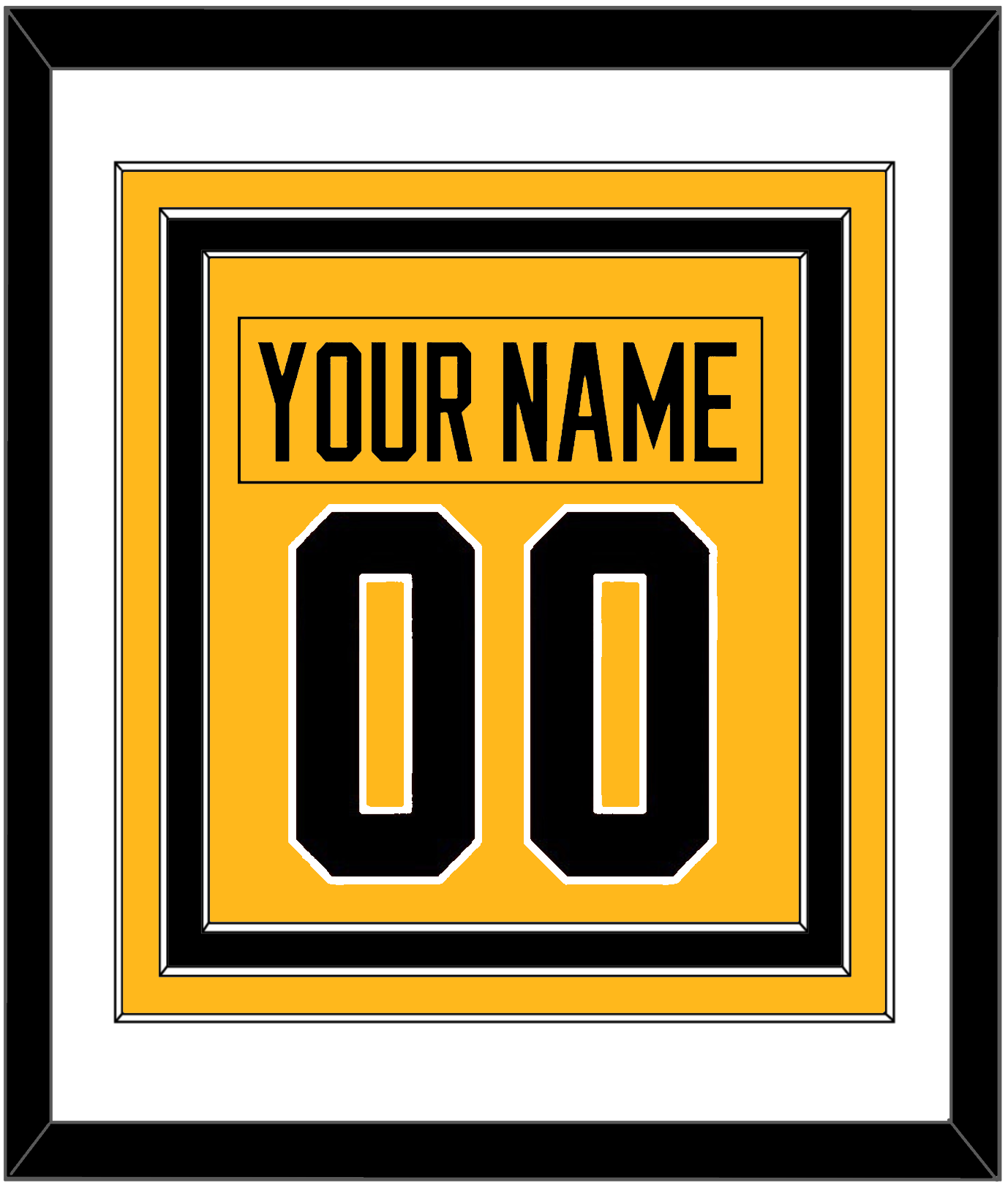 Pittsburgh Nameplate & Number (Back) Combined - Alternate Gold (2018-2021) - Premier Tier 1