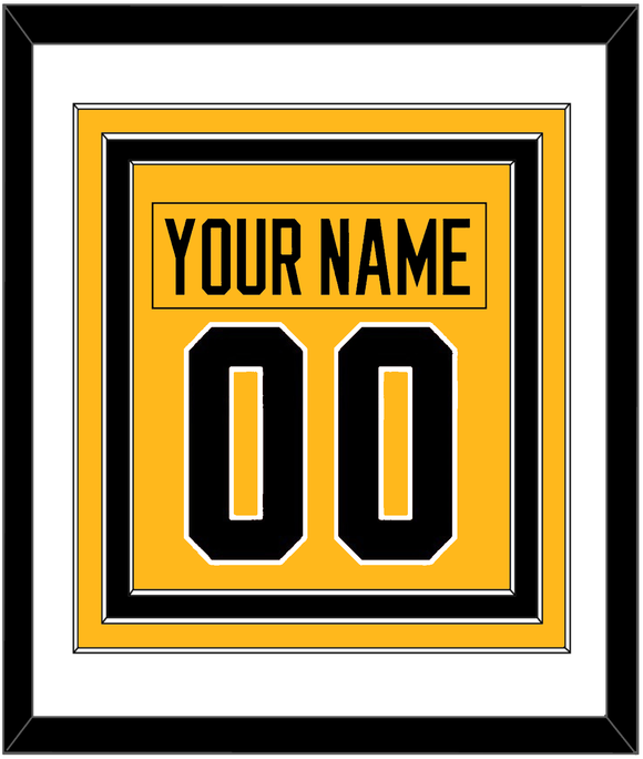 Pittsburgh Nameplate & Number (Back) Combined - Alternate Gold (2018-2021) - Triple Mat 1