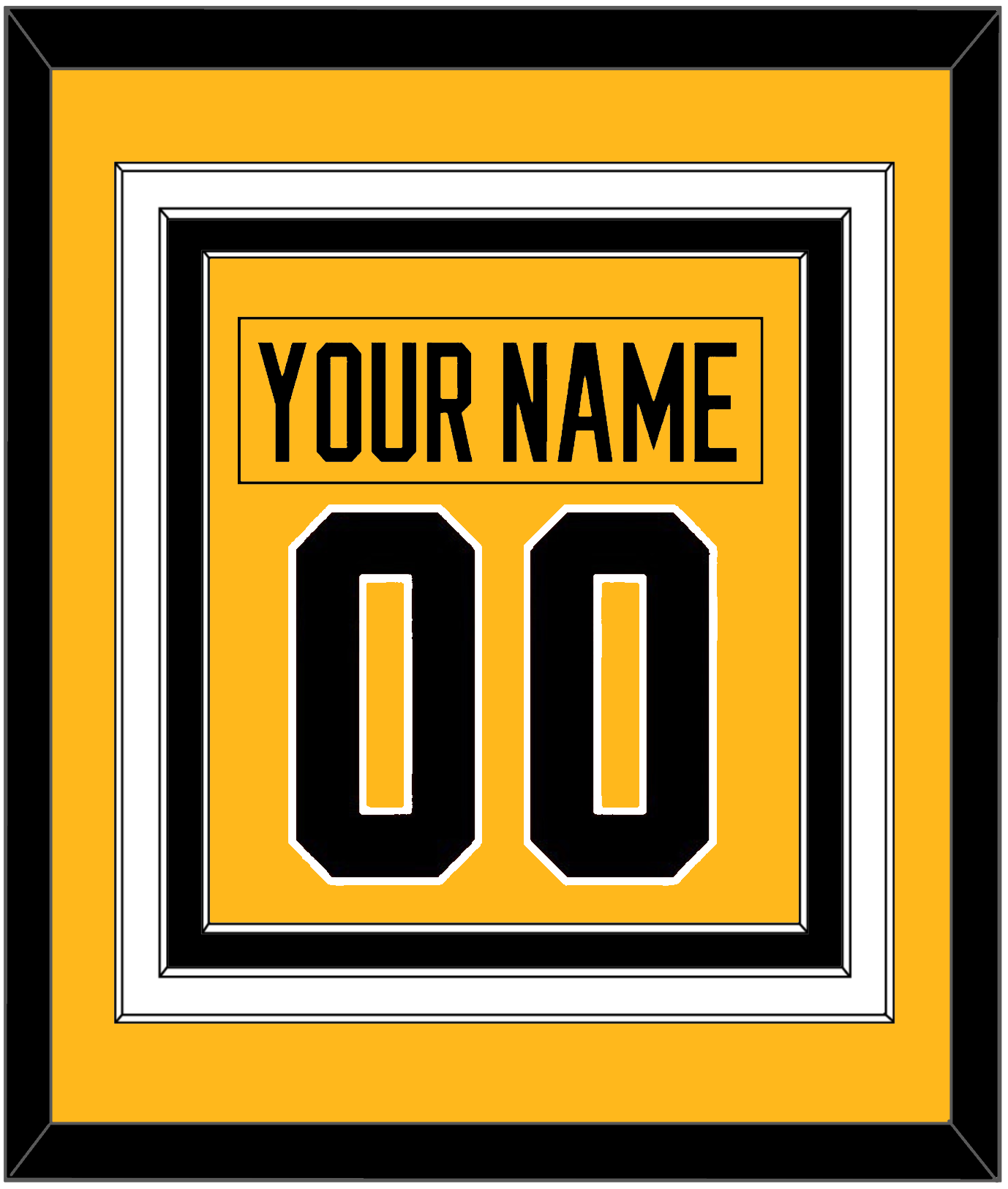 Pittsburgh Nameplate & Number (Back) Combined - Alternate Gold (2018-2021) - Premier Tier 2