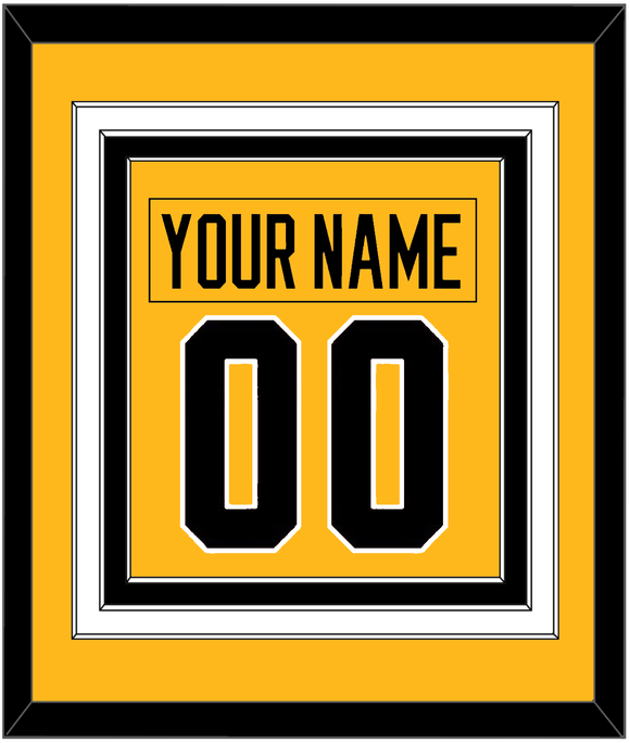 Pittsburgh Nameplate & Number (Back) Combined - Alternate Gold (2018-2021) - Triple Mat 2