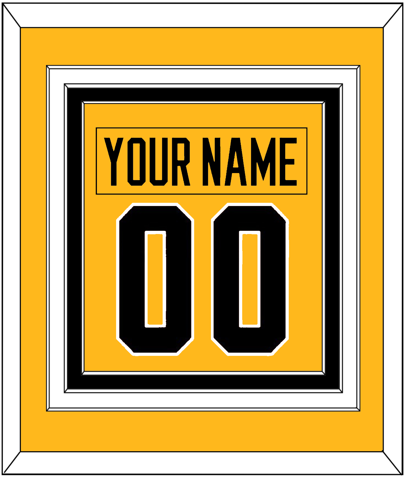 Pittsburgh Nameplate & Number (Back) Combined - Alternate Gold (2018-2021) - Premier Tier 2