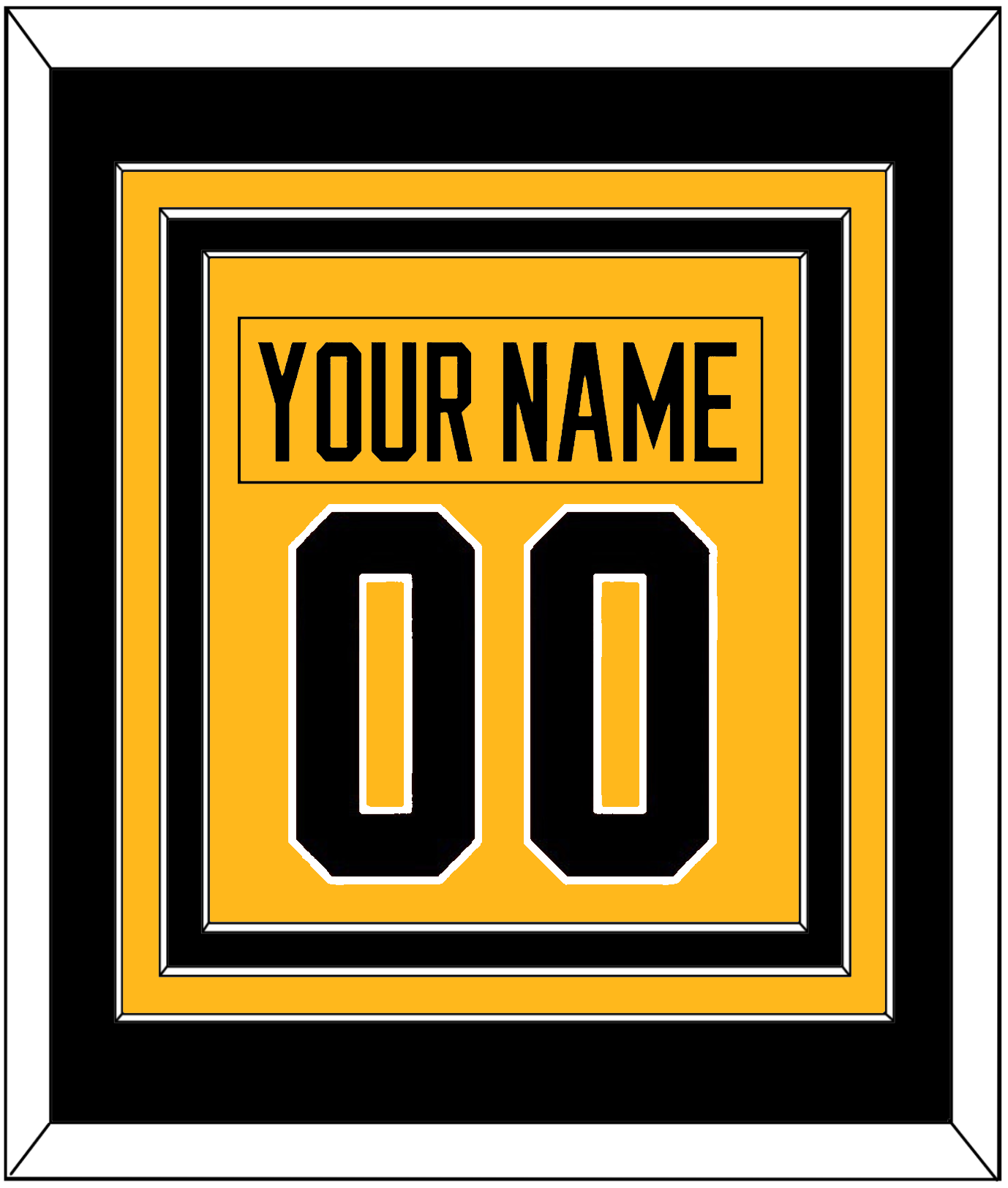 Pittsburgh Nameplate & Number (Back) Combined - Alternate Gold (2018-2021) - Premier Tier 3