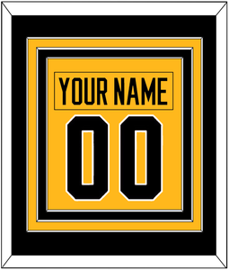 Pittsburgh Nameplate & Number (Back) Combined - Alternate Gold (2018-2021) - Triple Mat 3