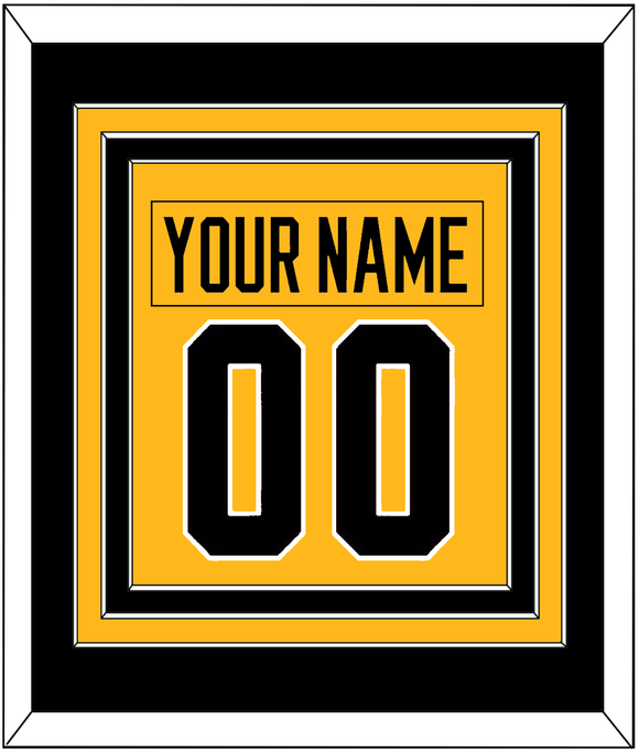 Pittsburgh Nameplate & Number (Back) Combined - Alternate Gold (2018-2021) - Triple Mat 3