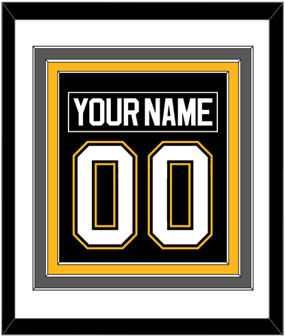 Pittsburgh Nameplate & Number (Back) Combined - Road/Alternate Black (1995-2002) - Premier Tier 1