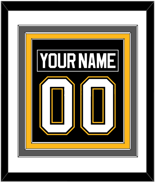 Pittsburgh Nameplate & Number (Back) Combined - Road/Alternate Black (1995-2002) - Premier Tier 1