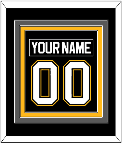 Pittsburgh Nameplate & Number (Back) Combined - Road/Alternate Black (1995-2002) - Premier Tier 2