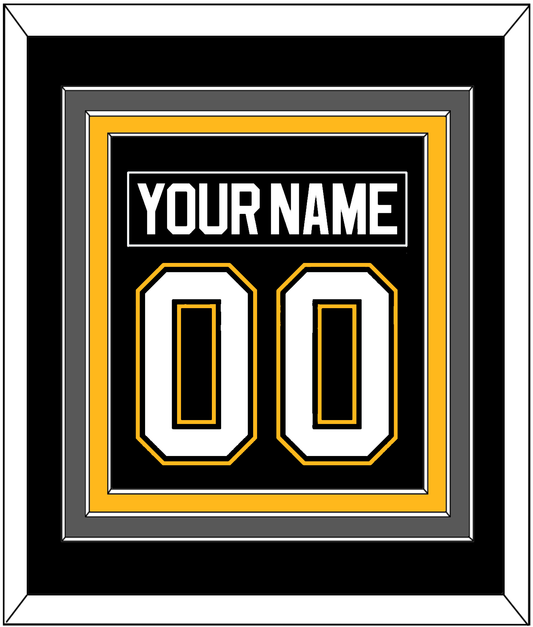 Pittsburgh Nameplate & Number (Back) Combined - Road/Alternate Black (1995-2002) - Premier Tier 2