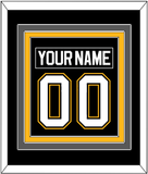 Pittsburgh Nameplate & Number (Back) Combined - Road/Alternate Black (1995-2002) - Triple Mat 2