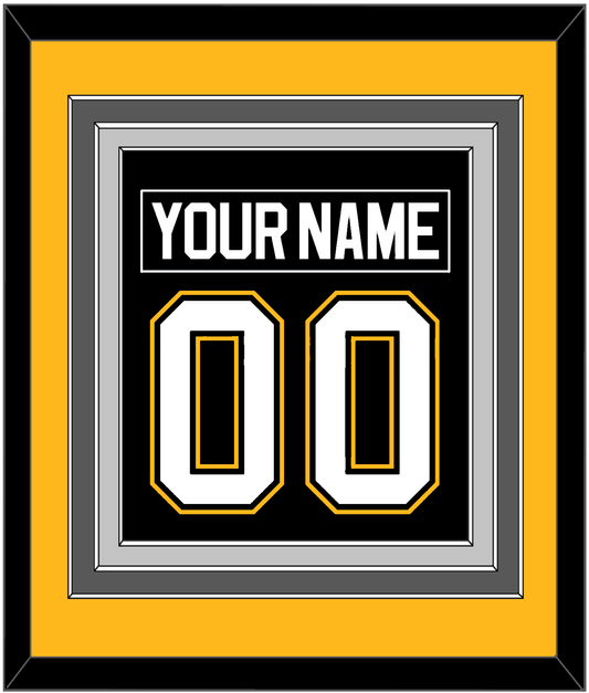Pittsburgh Nameplate & Number (Back) Combined - Road/Alternate Black (1995-2002) - Premier Tier 3