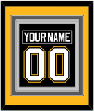 Pittsburgh Nameplate & Number (Back) Combined - Road/Alternate Black (1995-2002) - Triple Mat 3