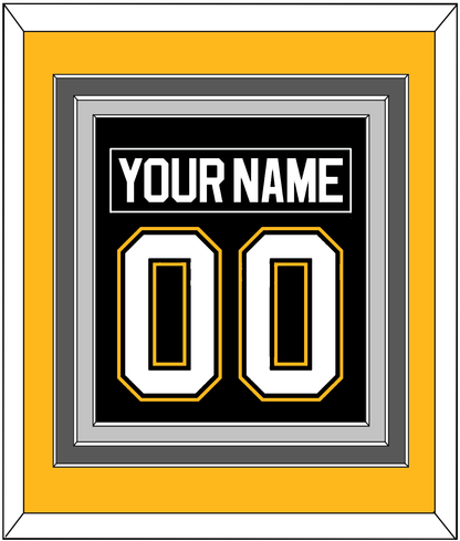Pittsburgh Nameplate & Number (Back) Combined - Road/Alternate Black (1995-2002) - Premier Tier 3