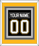 Pittsburgh Nameplate & Number (Back) Combined - Road/Alternate Black (1995-2002) - Triple Mat 3