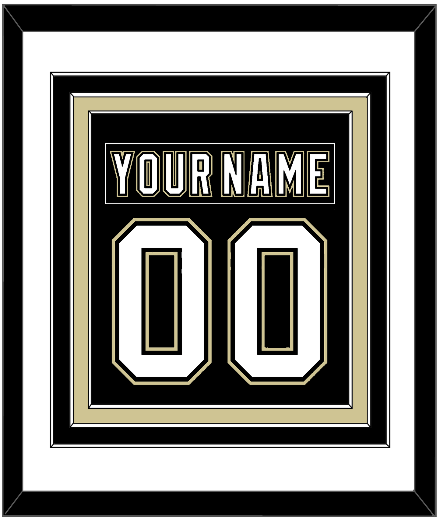 Pittsburgh Nameplate & Number (Back) Combined - Black Jersey (2000-2007) - Premier Tier 1