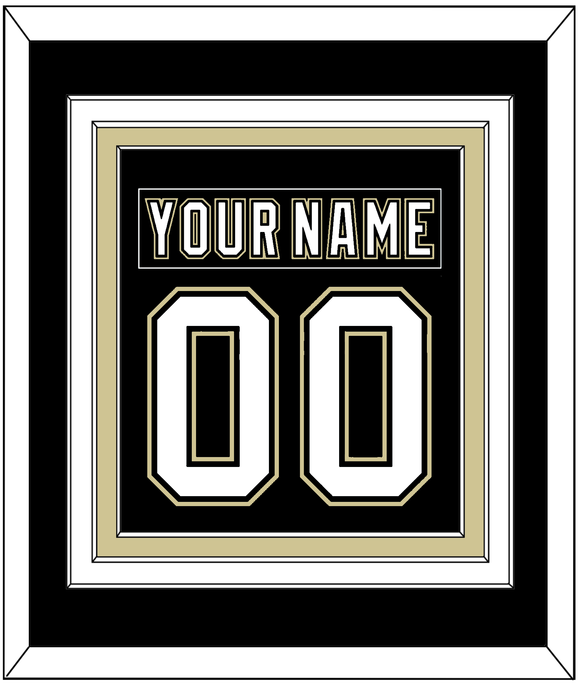 Pittsburgh Nameplate & Number (Back) Combined - Home Black (2007-2016) - Triple Mat 2