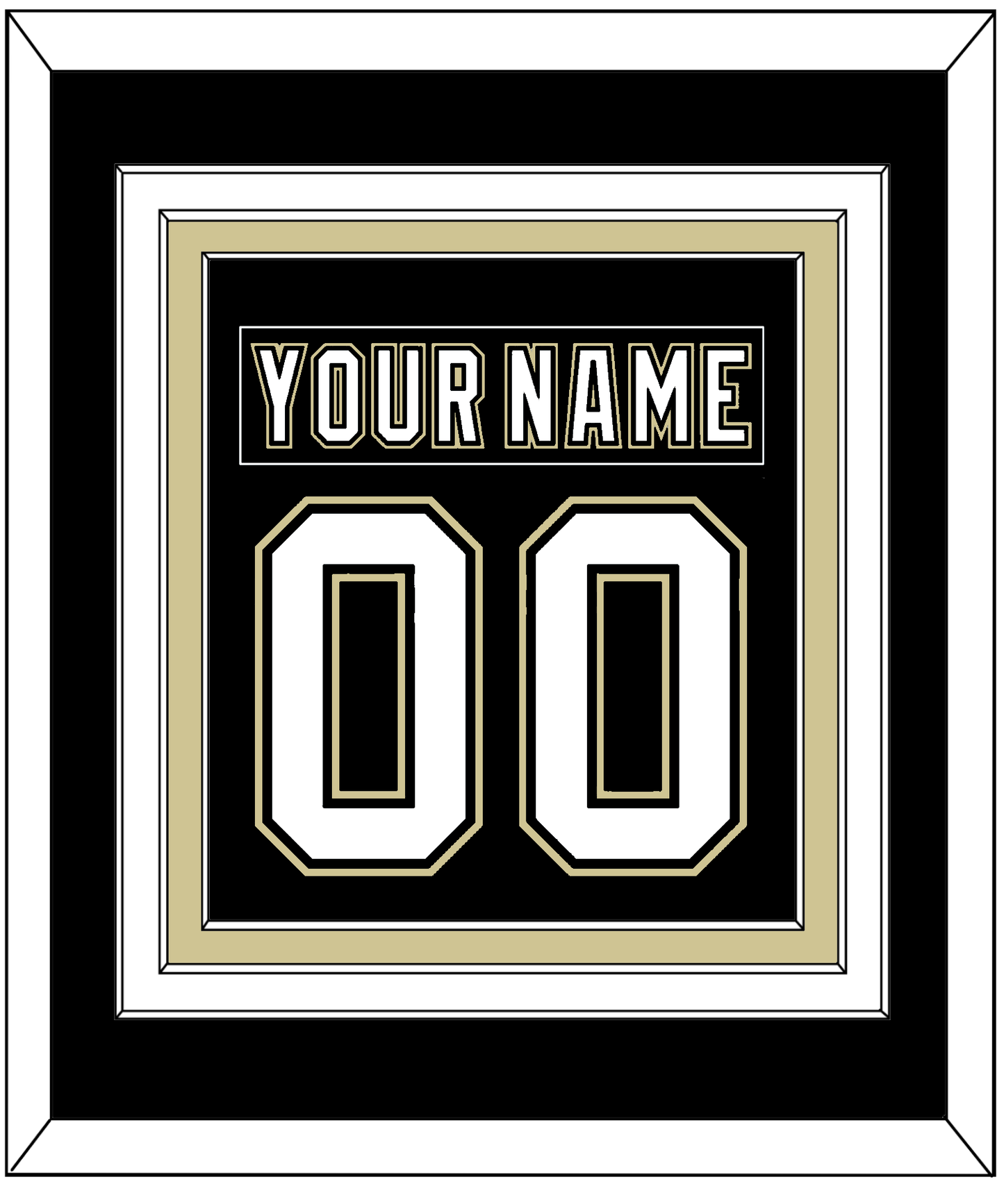 Pittsburgh Nameplate & Number (Back) Combined - Black Jersey (2000-2007) - Premier Tier 2
