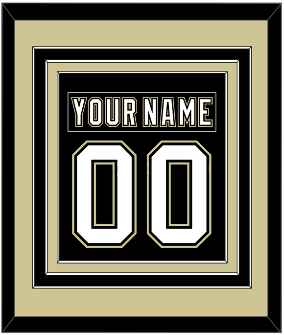 Pittsburgh Nameplate & Number (Back) Combined - Home Black (2007-2016) - Triple Mat 3