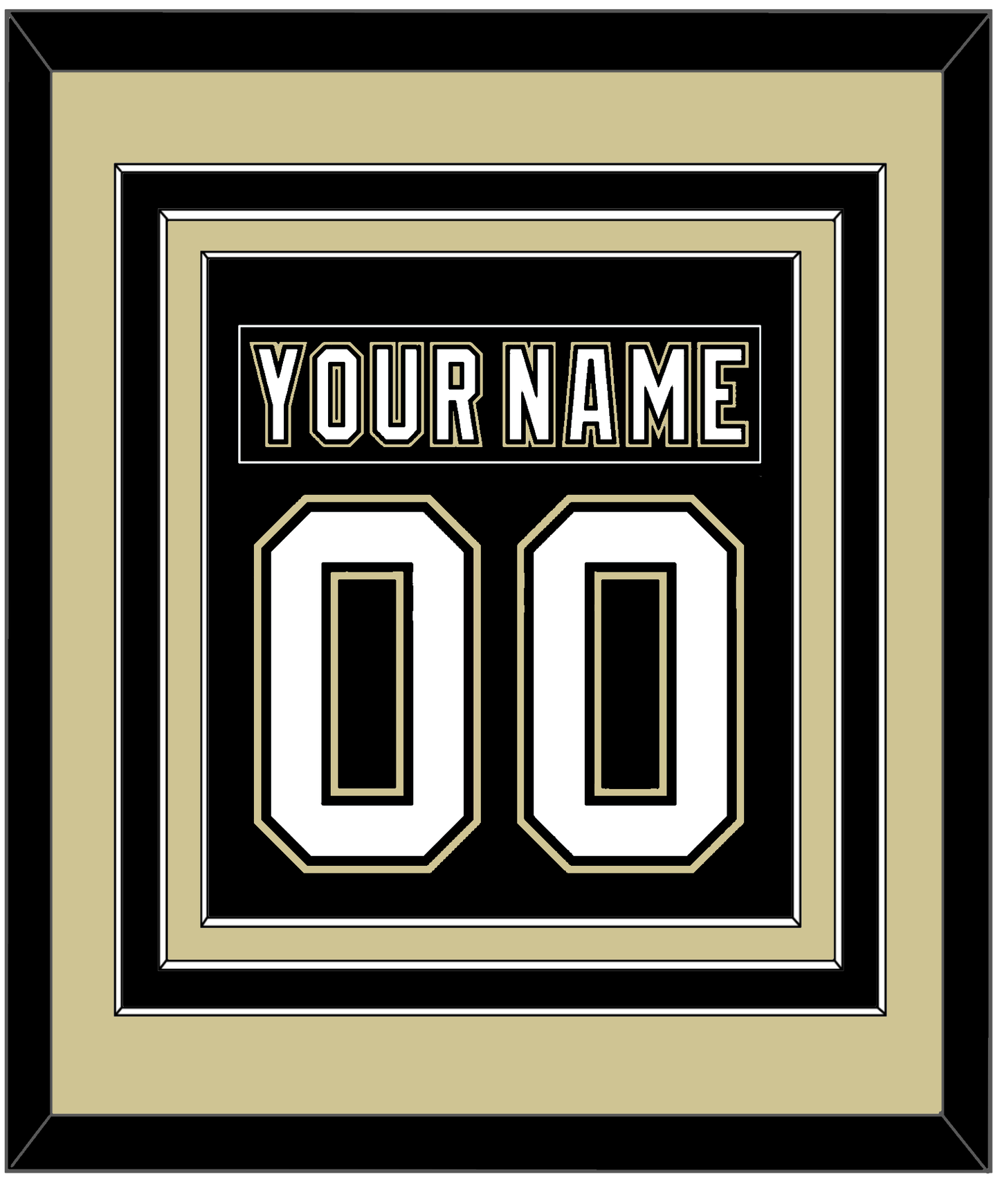Pittsburgh Nameplate & Number (Back) Combined - Black Jersey (2000-2007) - Premier Tier 3