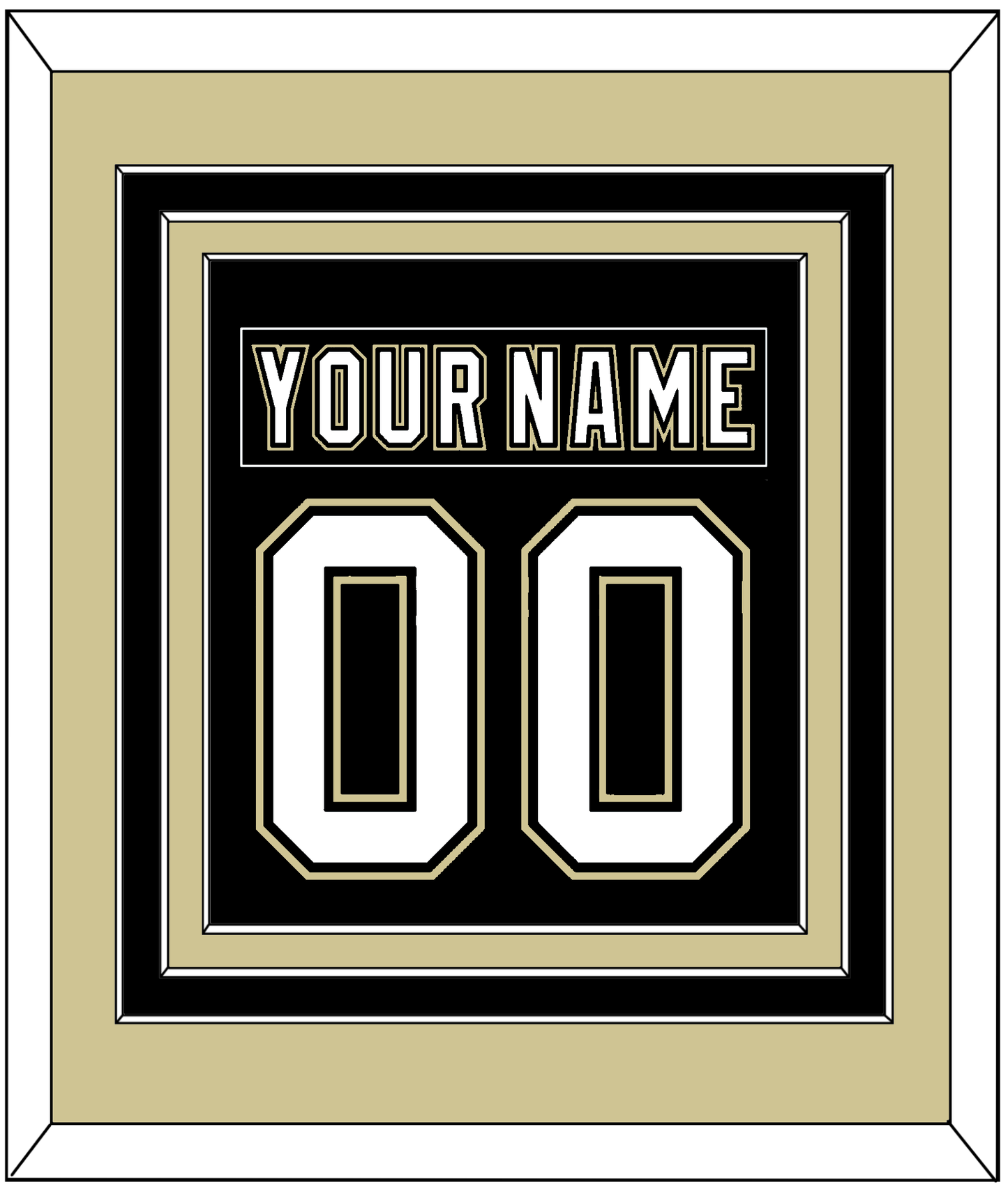 Pittsburgh Nameplate & Number (Back) Combined - Black Jersey (2000-2007) - Premier Tier 3