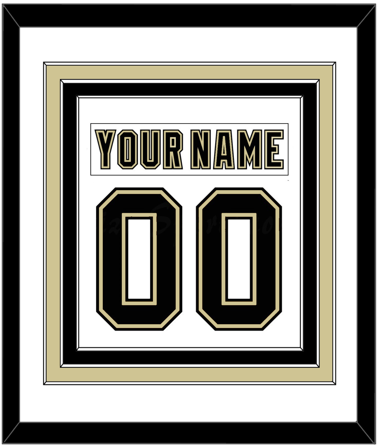 Pittsburgh Nameplate & Number (Back) Combined - White Jersey (2002-2007) - Premier Tier 1
