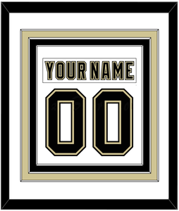 Pittsburgh Nameplate & Number (Back) Combined - Road White (2007-2016) - Triple Mat 1