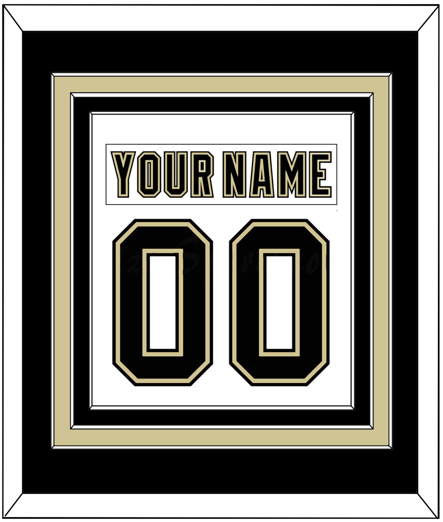 Pittsburgh Nameplate & Number (Back) Combined - Road White (2007-2016) - Premier Tier 2