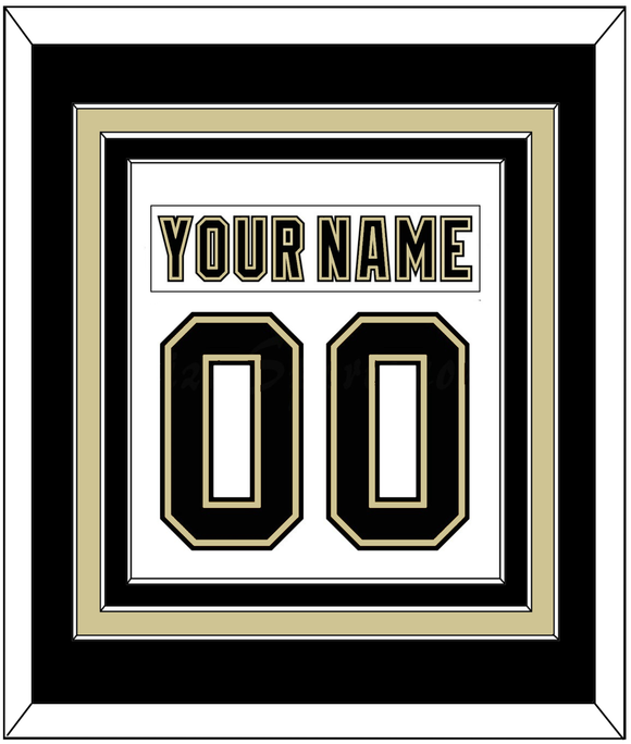 Pittsburgh Nameplate & Number (Back) Combined - Road White (2007-2016) - Triple Mat 2