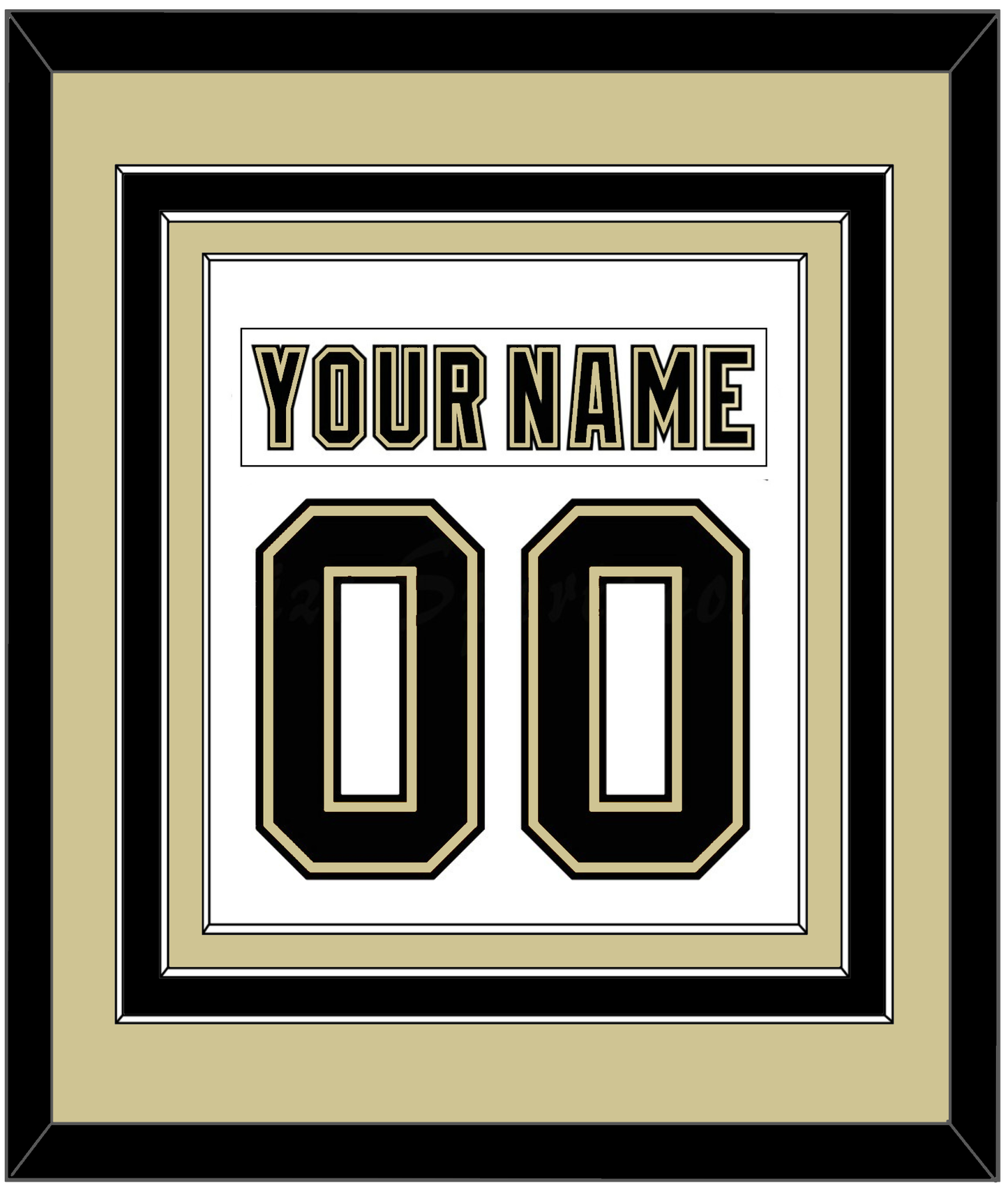 Pittsburgh Nameplate & Number (Back) Combined - Road White (2007-2016) - Premier Tier 3